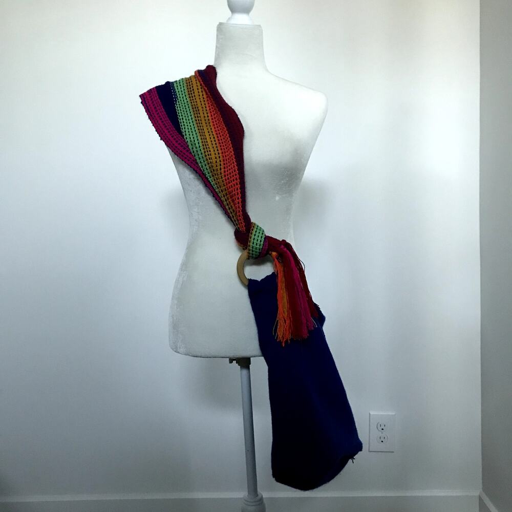Boho Rainbow Blue Crossbody Purse